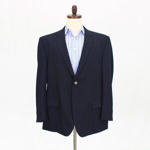 Calvin Klein 48R Navy Solid 2-Button Sport Coat Blazer Jacket T805